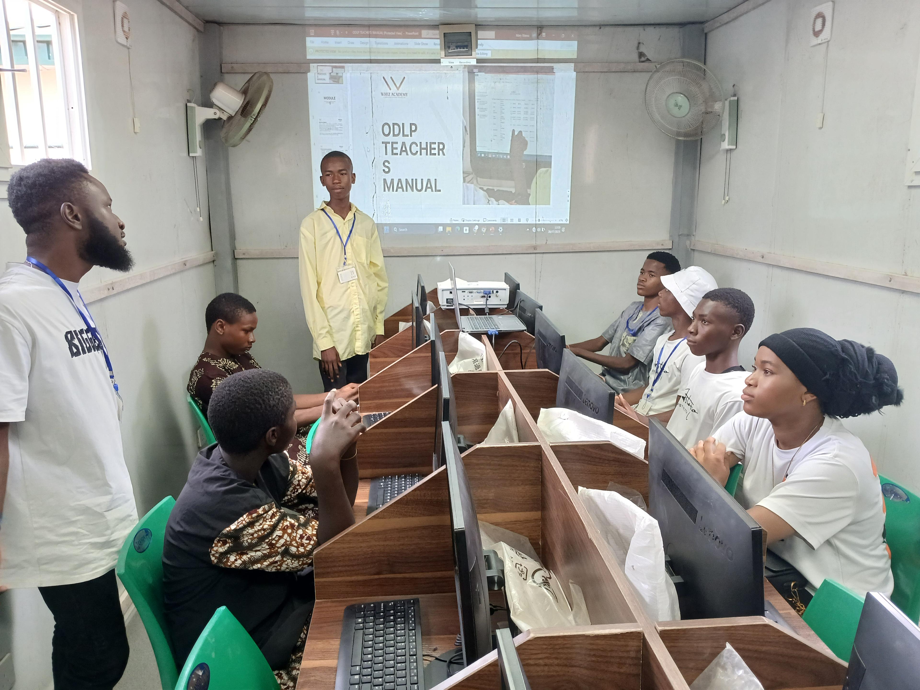 Teachers participating in a digital training session